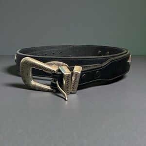 Brighton Black Belt Bag with Silver Buckle (B1)